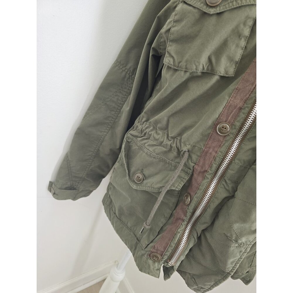 Alpha Industries Army Green Utility Jacket S Small Zip Up Hooded Military Cargo - Picture 3 of 12